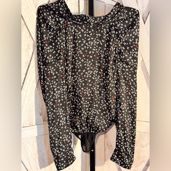 Free People Black Floral Bodysuit - Picture 7 of 7